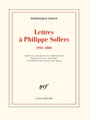 cover image of Lettres à Philippe Sollers (1981-2008)